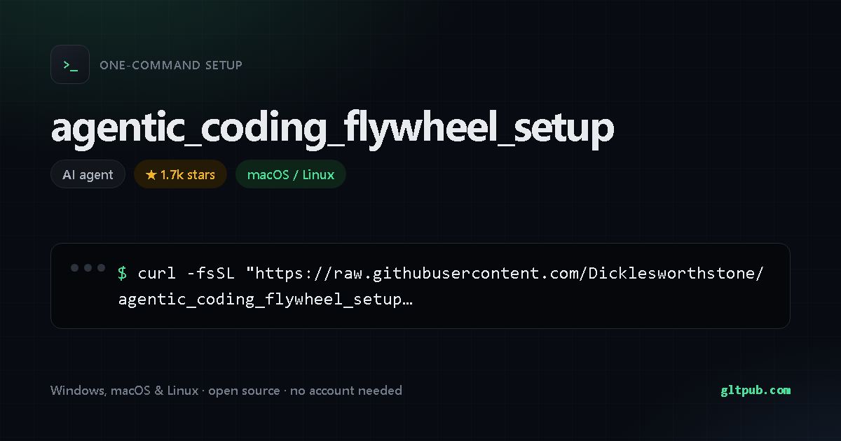 agentic_coding_flywheel_setup one-command setup card, ai agent, for macOS and Linux, 1.7k stars on the project's repository