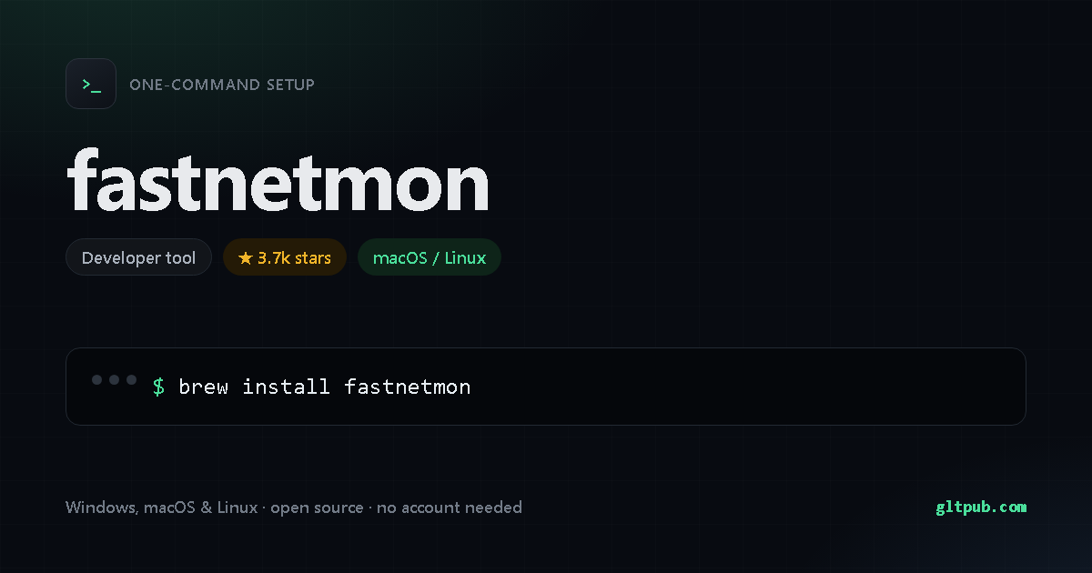fastnetmon one-command setup card, developer tool, for macOS and Linux, 3.7k stars on the project's repository