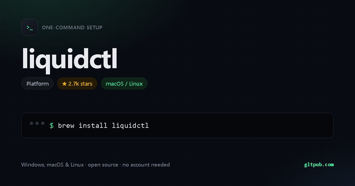 liquidctl one-command setup card, platform, for macOS and Linux, 2.7k stars on the project's repository