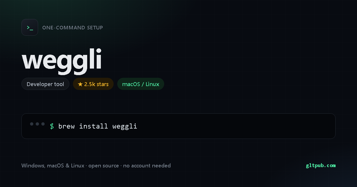 weggli one-command setup card, developer tool, for macOS and Linux, 2.5k stars on the project's repository
